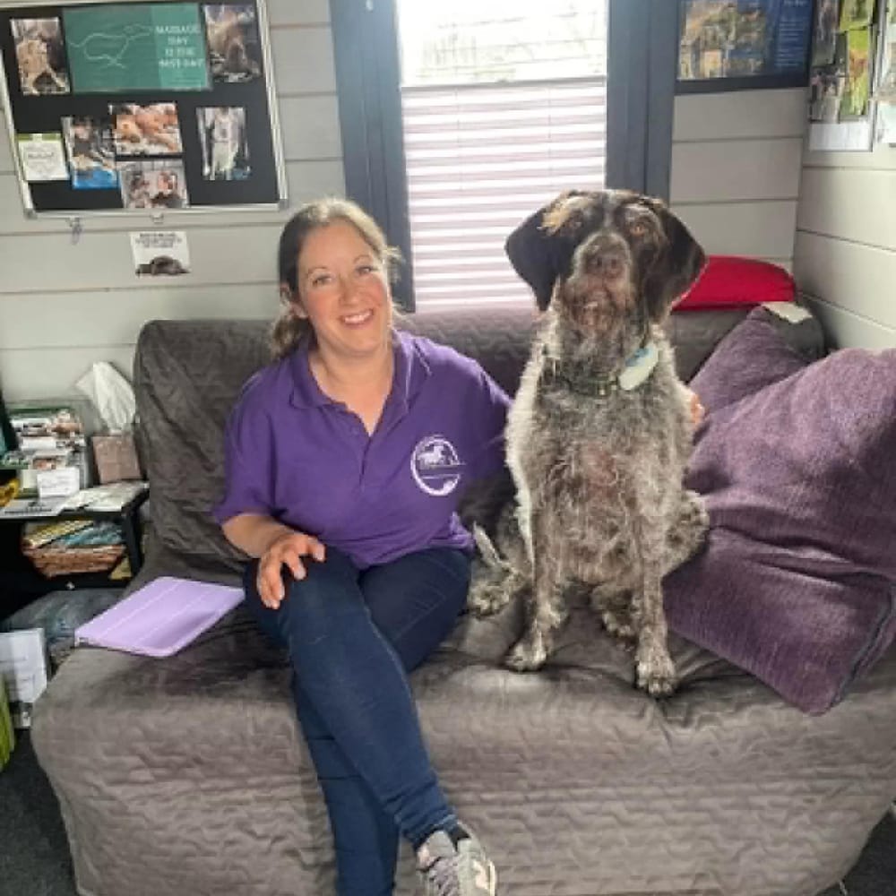 Sarah Sitting With Dog